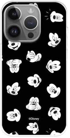 Official Disney Classics iPhone 15 Pro MAX Case, Mickey Faces Ultra Soft to Protect Your Mobile, Liquid Silicone iPhone Case with Official Disney License