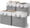 GRANNY SAYS Cube Storage Boxes, Pack of 4 Square Storage Boxes for Shelves, Grey Fabric Boxes for Cube Storage, Foldable Storage Cubes 33x33x33, Cube Boxes for Storage Unit Organising Clothes Towels