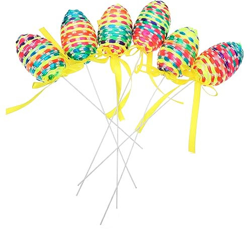 NUOBESTY 6St Geflochtenes Ei Blumenarrangement Osterbaumschmuck Ostereier-Zweig-Picks Vase Korb Urlaub gewebtes Ei Tischdekoration zu Ostern künstlich Anlage Blumendekoration Kranz Strauß