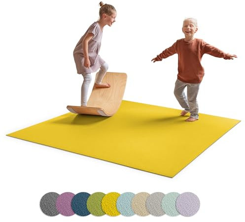 Ehrenkind® Made in Germany Anti-Rutsch Krabbelmatte Oeko-Tex Matten | Spielmatte Baby | Größe 200x180 cm | Mangogelb