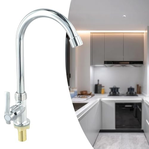 Robinet d'évier froid en plastique et acier pour cuisine, jardin, bar, installation simple, pour camping-cars et jardins extérieurs
