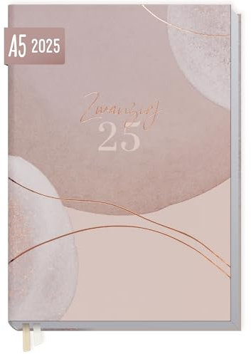 Häfft® Business-Timer 2025 A5 Soft Beige 1 Woche 2 Seiten - Buchkalender, Terminplaner, Wochenplaner, Wochenkalender, Organizer, Terminkalender - nachhaltig & klimafreundlich