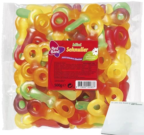 Red Band Fruchtgummi Schnuller (500g Beutel) + usy Block