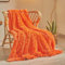 XeGe Luxuriöses Kunstfell-Decke - Weicher großer Flauschiger Wickel, struppiger Plüsch, dekorativer Couch-Wickel, zarter Bettdecke für Schlafzimmer/Wohnzimmer, Twin/Doppelbett, Orange