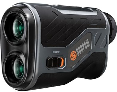 SUNPOW Golf Rangefinder with Slope, 1200 Yards, 7X Magnification High Precision Laser Range Finder for Golfing/Hunting, Flag Pole Locking Vibration, Rechargeable Range Finders with Magnet Stripe