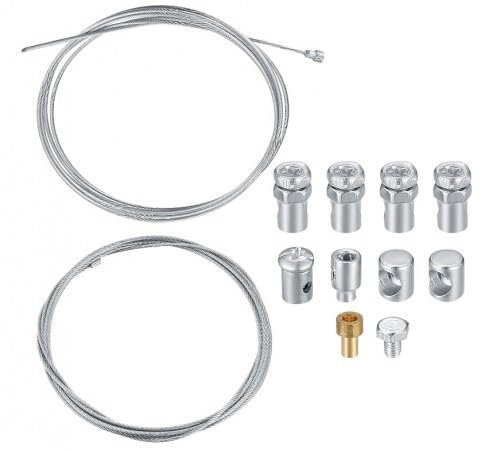 Rundago Universal Cable Repair Kit, Motorbike Clutch Cable, Brake Cable Repair Kit, Throttle Cable Brake Kit For Motorbikes, 2 Clutch Cable Brake Cables With 9 Nipple Fixing Screws