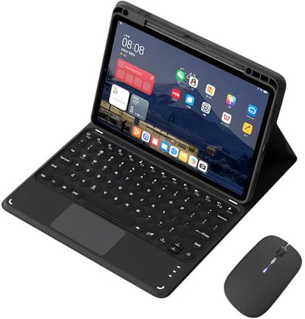 HLTOOP Tastatur Hülle für Xiaomi Pad 6/6 Pro 11 Zoll, Kabellose Tastaturhülle mit Touchpad, Folio-Abdeckung Mit Stifthalter,Schwarz