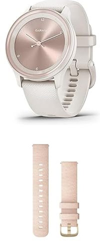 Garmin vívomove Sport, Hybrid Smartwatch with up to 5 days battery life, Ivory & Quick Release Band (20 mm) - Blush Pink with Light Gold