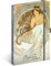 NOTIQUE Notizbuch Liniert mit Gummiband 13x21cm ca. A5, Designer Hardcover Notebook, Notizblock, Notizheft, Journal, Tagebuch für Erwachsene, Damen (Alphonse Mucha Musik)