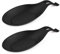 YILANJIN Spoon Rest, 2 PCS Silicone Spoon Holder for Kitchen Counter, Almond Shaped Kitchen Spoon Holder for Living Room, Reusable Kitchen Utensil Rest for Spatulas, Cookware, Spoons (Black)