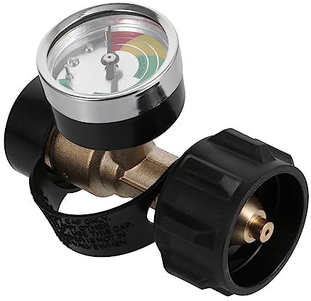 CAXUSD 40pfund Lb Propanflaschen Adapter Mit Temperaturkontrolle Und Druckanzeige Geeignet Für Gasgrills Campingkocher Und Propanbrenner Installieren Langlebigem Gefertigt