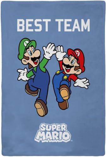 CARTOON Plaid per bambini Super Mario e Luigi 100 x 150 cm coperta in pile 100% morbido poliestere 210 gsm