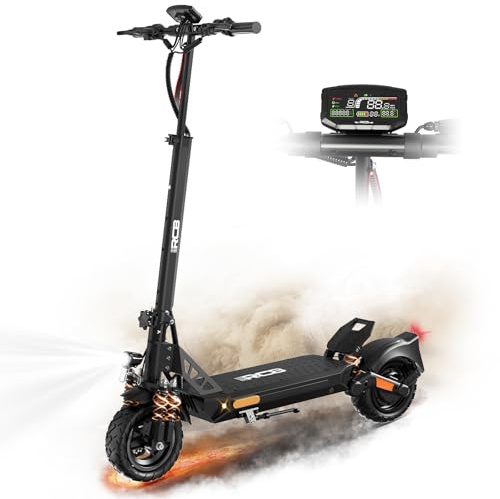 RCB D5 Electric Scooter Adults, E-Scooter, 90-110KM Range, 20.8Ah/27Ah Battery, 500W Motor, 3 Speed Modes,10 Flatproof Tires, APP Control, Double Suspension, Double Brakes, Foldable Electric Scooter