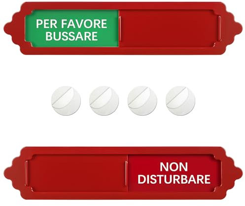 Acuxiaza 2 Pezzi Cartello per porta PER FAVORE BUSSARE/NON DISTURBARE 17,8 x 3,8 cm Cartello Porta Bussare per Ufficio, Cartello Non Disturbare Con supporto magnetico e adesivi