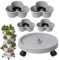 Arroopu Maceta apilable, maceta vertical de 4 niveles, maceta de fresas con bandeja y ruedas flexibles para hierbas, flores, verduras, interiores, exteriores, jardín