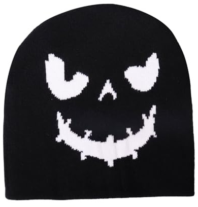 HIXNUG Halloween Beanie Hats Pumpkin Face Pattern Knitted Hat Winter Party Photography Props for Men and Women
