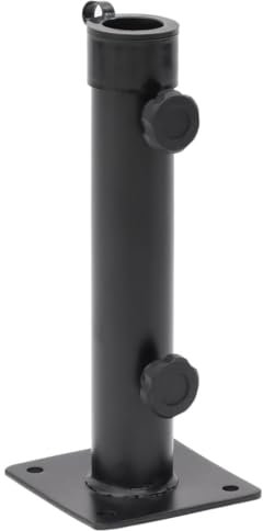 Brokky 4003373 Base per Ombrellone per Palo da Ø38/48 mm Nero Opaco in Acciaio Supporto Tubolare Tubo di Ricambio per Base ombrellone in graniglia Cemento