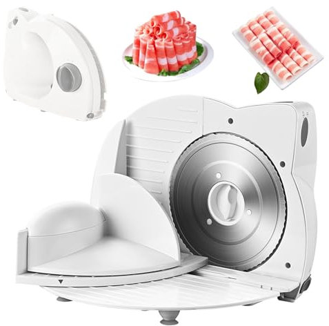 MAIMAILE 150W Foldable Meat Slicer, 6.7-inch Stainless Steel Blade, Meat Slicer for Home, Portable Deli Meat Slicer, Intelligent and Secure Folding Lock, for Frozen Meat, Jerky