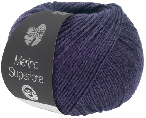 LANA GROSSA Merino Superiore | Pure, extrafeine Merinowolle waschmaschinenfest und filzfrei | Handstrickgarn aus 100% Schurwolle (Merino extrafein) | 50g Wolle zum Stricken & Häkeln | 180m Garn FB 46
