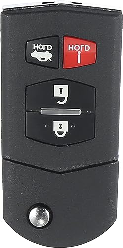 Aputoxz Replacement 4 Key Buttons Chip 63 80 Flip Car Keyless Entry Remote Control Key Fob BGBX1T478SKE125-01 for Mazda 3 Seden 10-13 for Mazda 6 10-13 MX-5 Miata 06-15