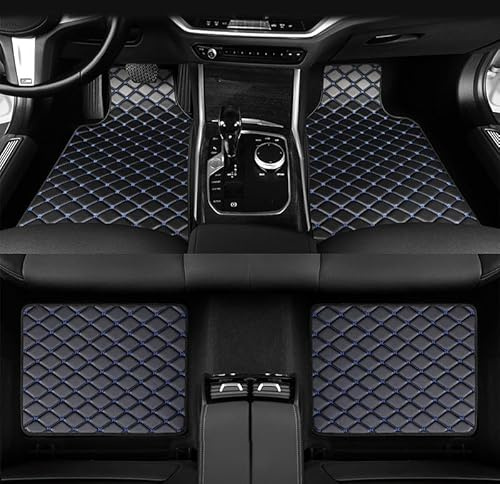 JNLIFT Nach Maß Leder Auto Fußmatten für VW Tiguan 2017-2022 2023 2024+,4 Stück Allwetter wasserdichte rutschfeste Fußpolster,Vorn Hinten Schutz Teppich,D/Blackblue