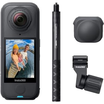 Insta360 X4 Air Ski-Bundle – 165 g leichte, wasserdichte 8K 360°-Kamera, Unsichtbarer Selfie-Stick, Wechsel-Linsen, Aufnehmen & dann ausrichten, integr. Windschutz, Stabilisierung, KI-gestützte App