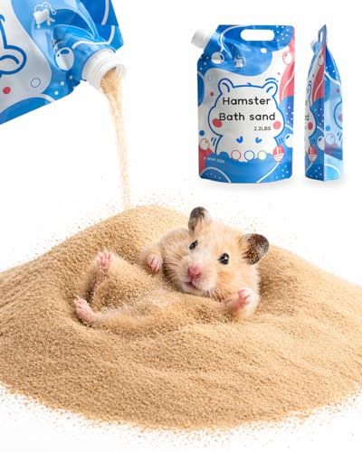 Meow&Woof Sable pour Hamster 1KG, Sable de Bain Naturel du Désert, Sable Chinchilla Faible Poussière pour Bain de Hamster, Gerbilles, Souris Syriennes et Petits Animaux