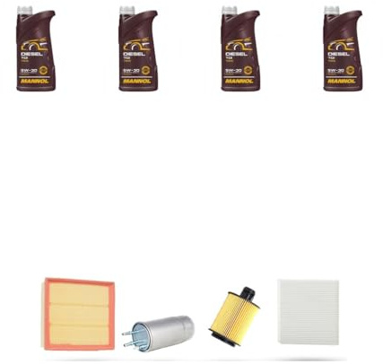 Kit tagliando 4 FILTRI e 4L OLIO M compatibile con Alfa Romeo Mito (955) 1.6 Jtdm 88kw dal 2008