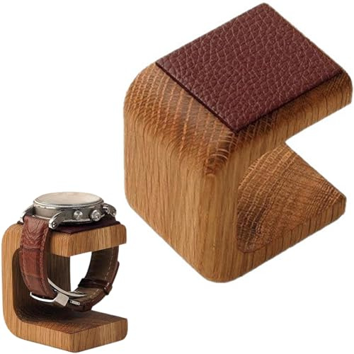 Gxdamxz Uhrenständer aus Holz, Uhrenhalter Uhrenaufbewahrung Uhren Halterung mit Leder Pad, Watch Stand Holder für Display, Aufbewahrung