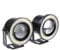 2 Stück High Power 6,3 cm Projektor Universal LED Nebelscheinwerfer Weiß / Blau / Rot COB Halo Angel Eye Ringe (rot)