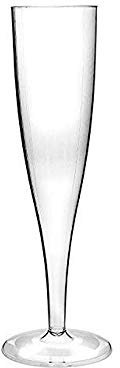 We Can Source It Ltd - Reusable Disposable Unbreakable Plastic Champagne Flutes 160ml - Clear 1-Piece Stem Flute Glasses Ideal for Cocktail Parties, Events, Weddings (100)