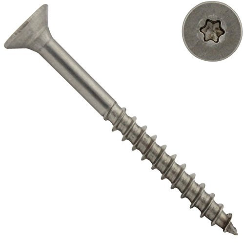 Spanplattenschrauben mit Senkkopf und TX - 6 x 55 mm - (50 Stück) - (Innensechsrund Antrieb T-25) | Teilgewinde | Edelstahl A2 V2A - SC9047 | SC-Normteile®