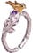 NicoWerk Damen Silberring Vogel aus 925 Sterling Silber Ast Lila Amethyst Golden Ethno Natur Verstellbar Offen SRI337
