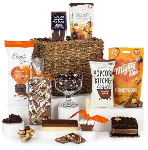 Virginia Hayward Chocolate Hamper - Chocolate Indulgence Father's Day Hampers & Gourmet Gifts, shortbread, fudge, cake, honeycomb dips, nuts, brownies, chocolate spoon and bar