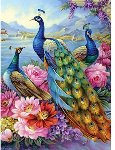 Bits and Pieces - Peacocks 1000 Piece Jigsaw Puzzles for Adults - Each Puzzle Measures 20 Inch x 27 Inch - 1000 pc Jigsaws by Artist Oleg Gavrilov