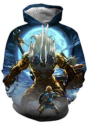 COMING Adult Link Cosplay Kostüm Breath of The Wild Hoodie Sweatshirt Herren Zipper Jacke (S, Color 14)