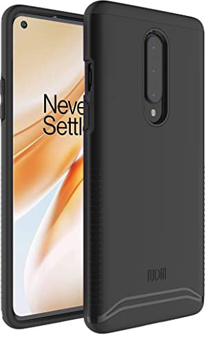 TUDIA Dual Layer Fit Kompatibel mit OnePlus 8 Hülle, [Merge] V2 Robuste Hart Doppelte Schutzschicht Schlanke Schutzhülle für OnePlus 8 (Matt-schwarz)