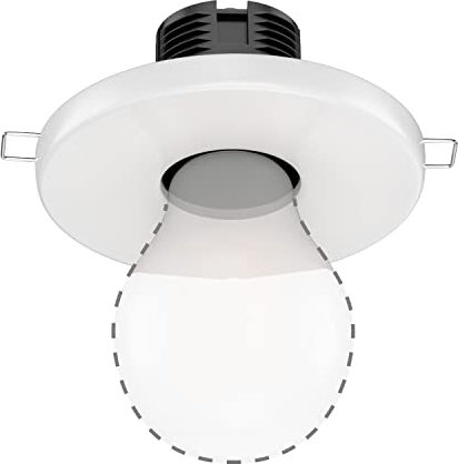 ledscom.de Deckeneinbauleuchte TELA, Porzellan, weiß glänzend, rund, 99mm Ø, 1x E27 max. 60W, Deckeneinbaustrahler, Deckeneinbauring, Deckenstrahler, Deckeneinbaulampe, Deckenleuchte, Deckenlampe