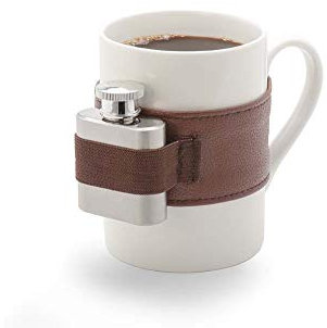 Winkee - Tasse mit Schuss I Kaffee Pott mit Flachmann I Café correcto Becher für besonderen Kaffee I Papa's Kaffeetasse für Herren-Tour