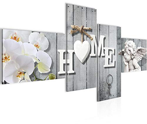 Runa Art Home Impression Moderne - Tableau Decoration Murale orchidée Noir et blanc 4 parties 031042c