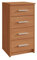 MATKAM Kommode Bodo 4S mit Vier Schubladen, H/B/T 75 x 40 x 35 cm, Griffe in Metall-Optik, Führungsschienen aus Metall (Erle)