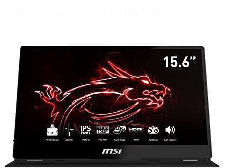 MSI Optix MAG162V Monitor Portatile 15,6” FHD IPS (1920x1080), ultrasottile e leggero, versatile display da viaggio - USB Type-C e Mini HDMI