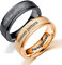 Ihanskio Passen Sie Mattierte Passende Paare Ringe Mit Gravierten Crown Mustern An Matter Versprechensring Personalisiert Seine Ringe Eheringe Paarschmuck (Schwarz/Rotgold-6mm)
