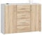 AKORD Kommode K45 110 cm | mit 2 Türen und 4 Schubladen | Schrank | für das Wohnzimmer | für das Schlafzimmer | B110 x H80 x T35 cm | Gewicht 48,00 kg | Weiß/Sonoma Eiche