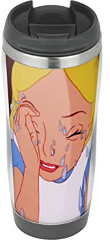 Alice in Wonderland Cry - Travel Mug, Thermal Insulated Cup for Hot and Cold Beverages Drinks