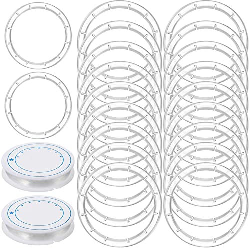 20 Stück Windspiel-Zubehör, DIY Top Kreise von Windspiel-Set mit 2 Volumen, Linienoberseite, Kreise für Outdoor, Haus, Garten, Terrasse (transparent)