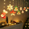 BLOOMWIN Weihnachtsbeleuchtung Fenster Innen Lichterkettenvorhang, 3D Weihnachtsmotiv Lichterkette Fenster 3M 120LEDs Vorhanglicht Fensterdekoration 8 Modi USB Weihnachtsdeko Lichtervorhang Warmweiß