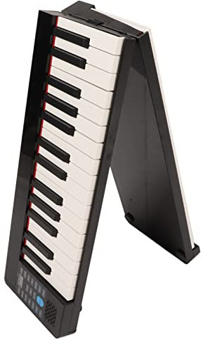 Piano Plegable Inteligente Portátil de 61 Teclas Bluetooth MIDI, Teclado de Piano Digital Educativo para Principiantes (Negro)