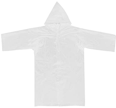 Mit Kapuze für Mädchen EVA-Mäntel leichte durchsichtige Jacken Jungen-Regenmantel tragbare wiederverwendbare Regen-Regen-Regenausrüstung für Kinder Fahrradponcho Testsieger (White-d, One Size)