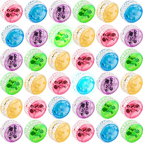 Fahacop 40 Pack Led Light up Responsive Ball Beginner Level Colorful Yo-Yo Bearing Ball for Goodie Bag Fillers Birthday Party Favors Classroom Prizes